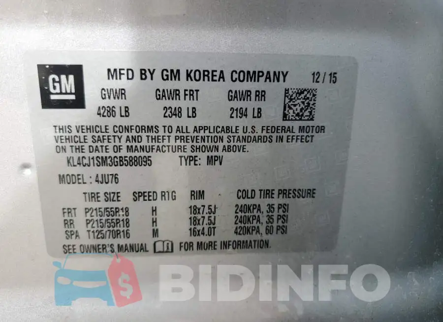 KL4CJ1SM3GB588095 Photo# 13