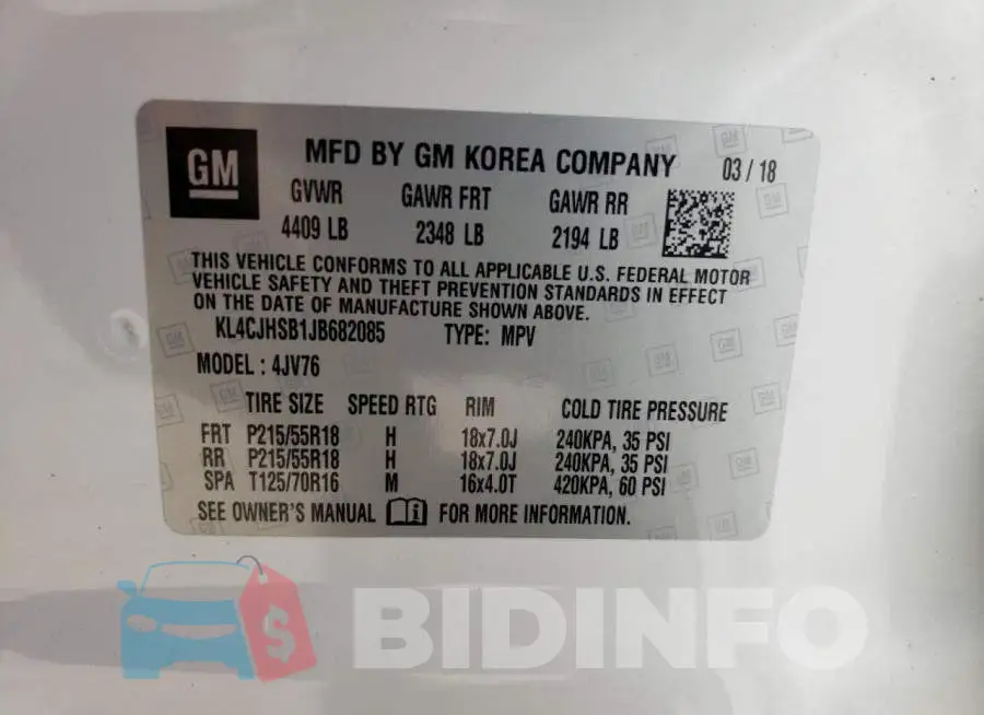 KL4CJHSB1JB682085 Photo# 13