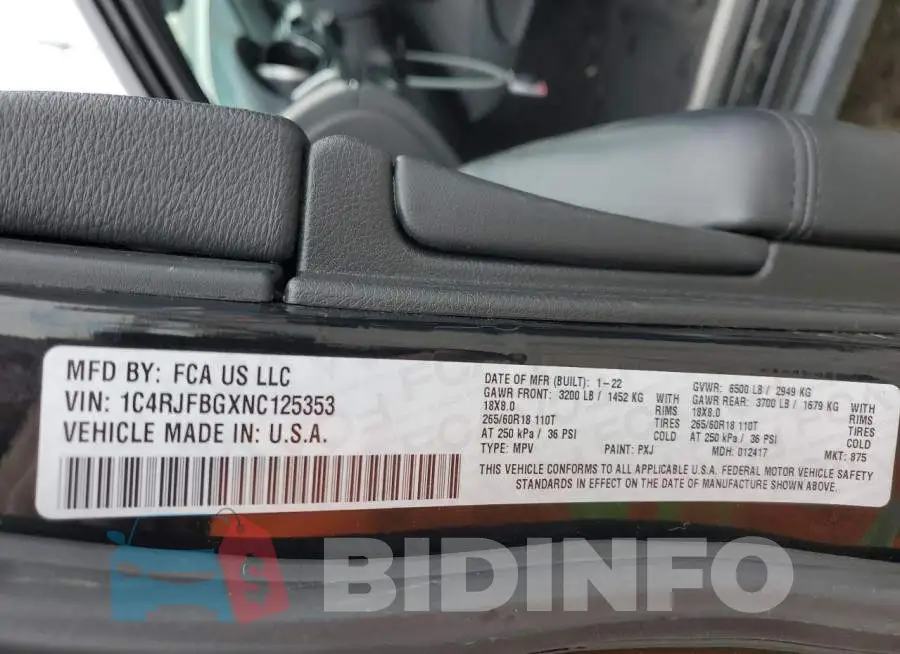 1C4RJFBGXNC125353 Photo# 13