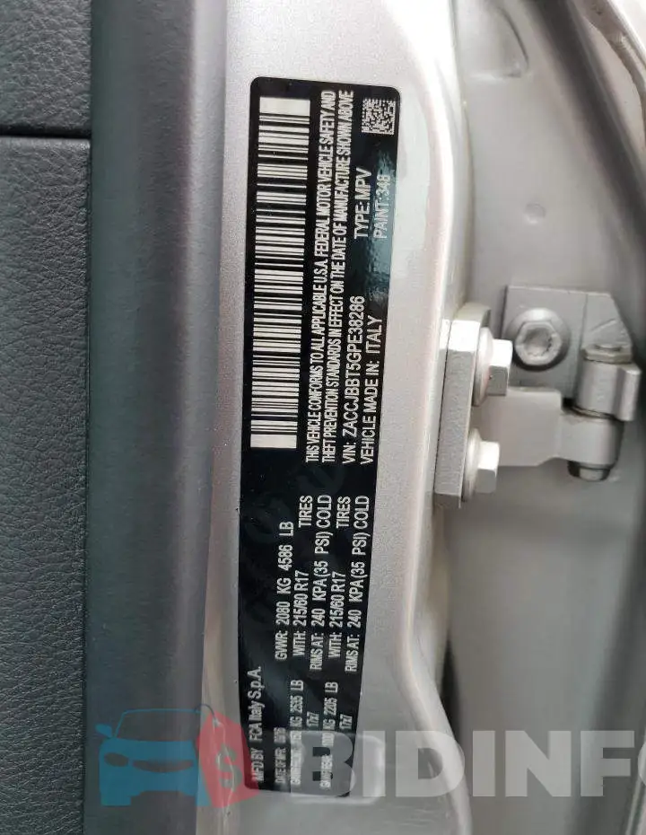 ZACCJBBT5GPE38286 Photo# 13