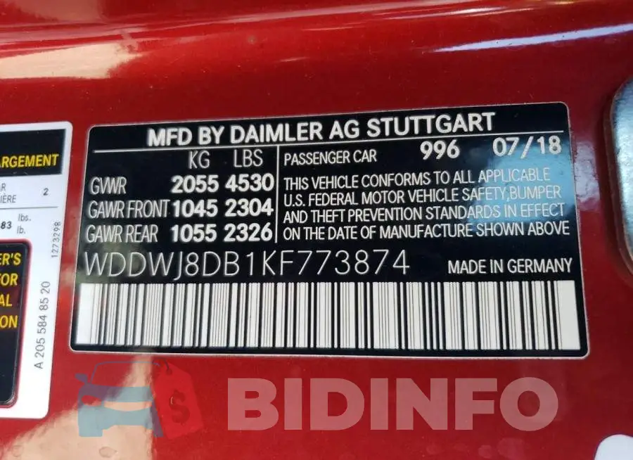 WDDWJ8DB1KF773874 Photo# 13