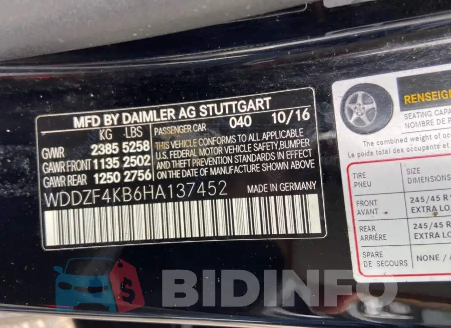 WDDZF4KB6HA137452 Photo# 12