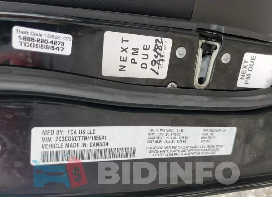 2C3CDXCT7NH165941 Photo# 13
