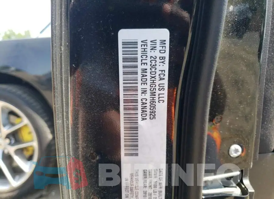 2C3CDXHG5MH605925 Photo# 12