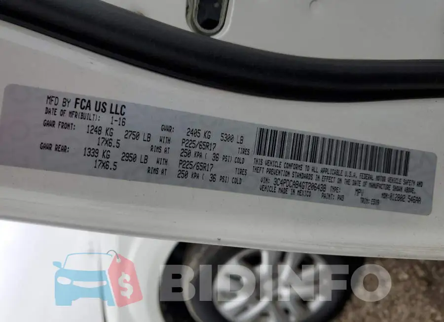 3C4PDCAB4GT206438 Photo# 13