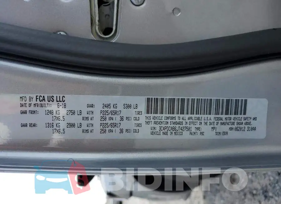 3C4PDCAB6JT427501 Photo# 14