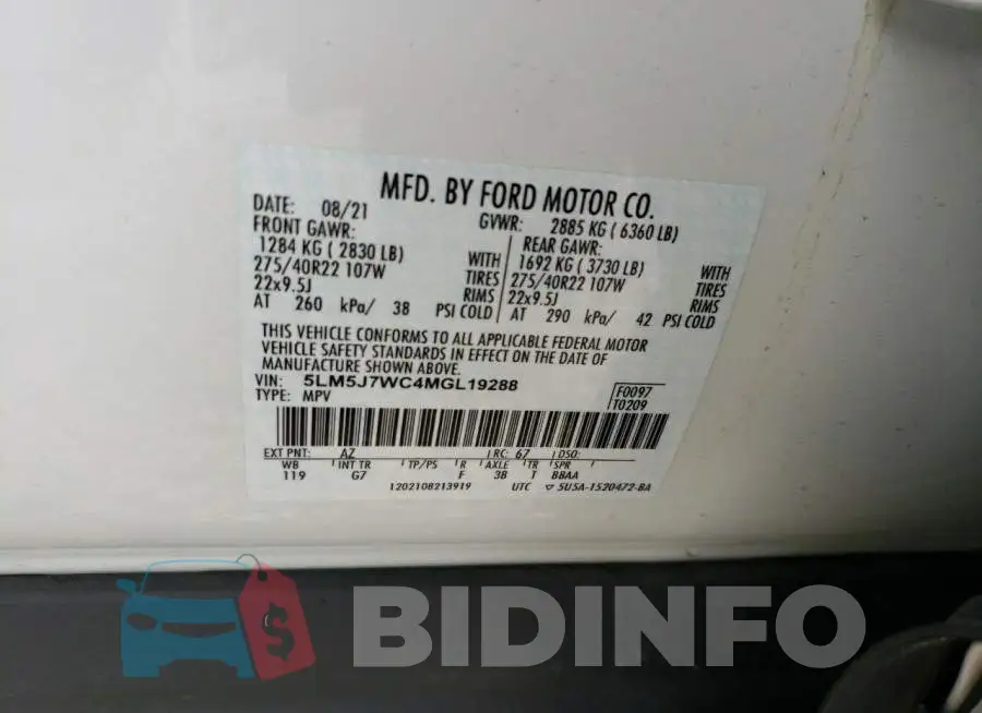 5LM5J7WC4MGL19288 Photo# 12