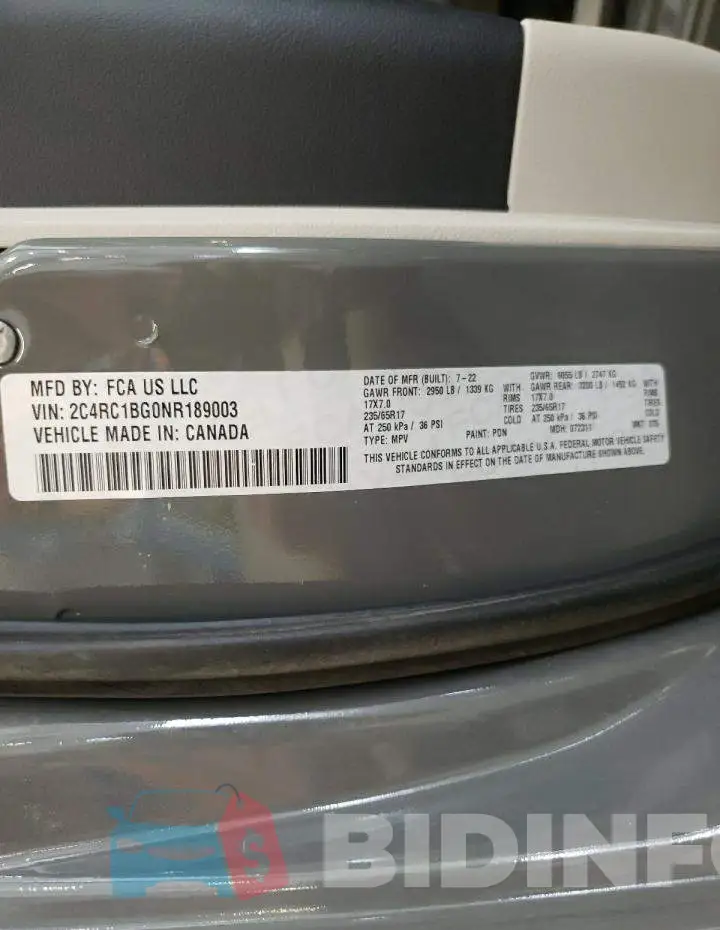 2C4RC1BG0NR189003 Photo# 13