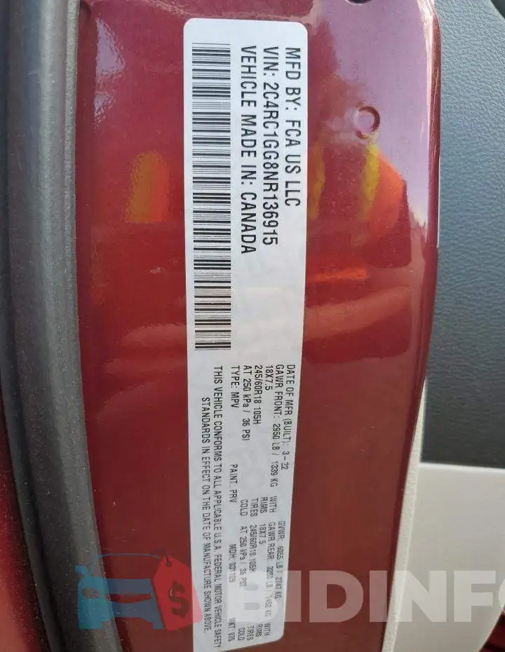 2C4RC1GG8NR136915 Photo# 13