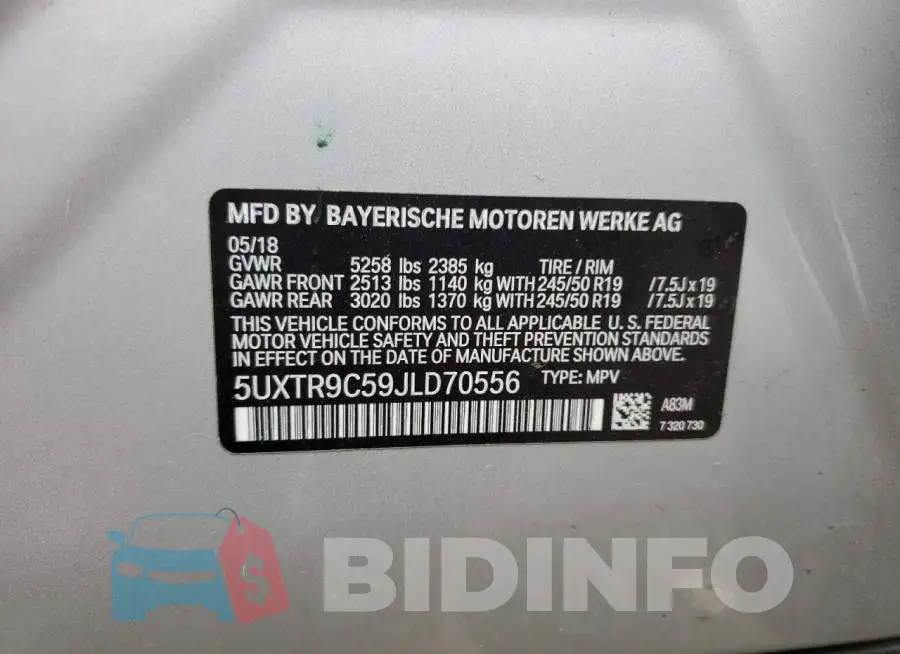 5UXTR9C59JLD70556 Photo# 13