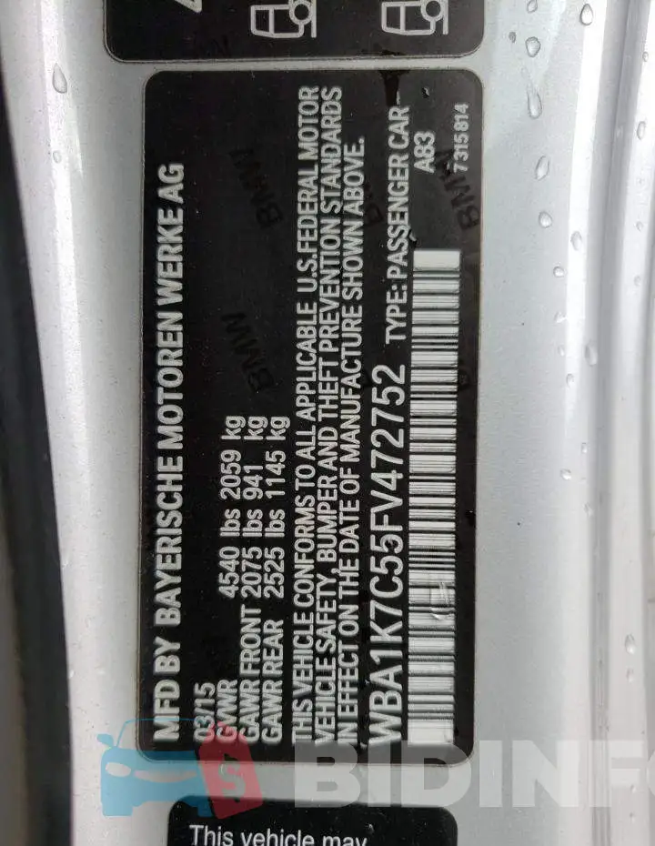 WBA1K7C55FV472752 Photo# 13