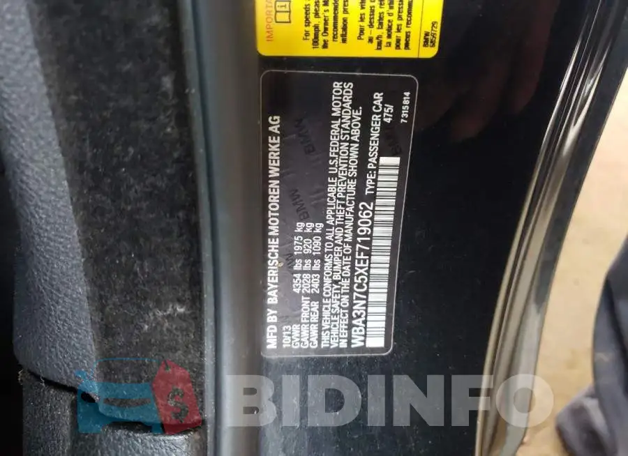 WBA3N7C5XEF719062 Photo# 12