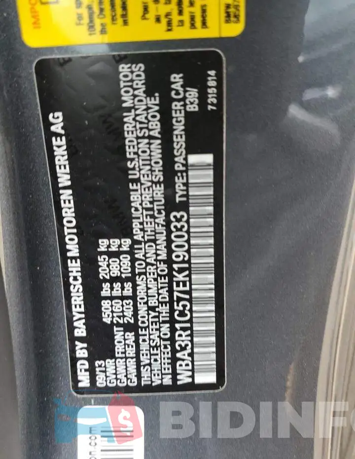 WBA3R1C57EK190033 Photo# 12