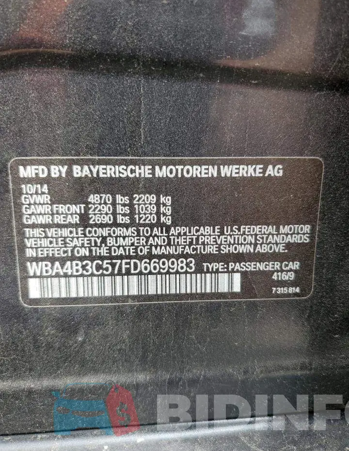 WBA4B3C57FD669983 Photo# 12