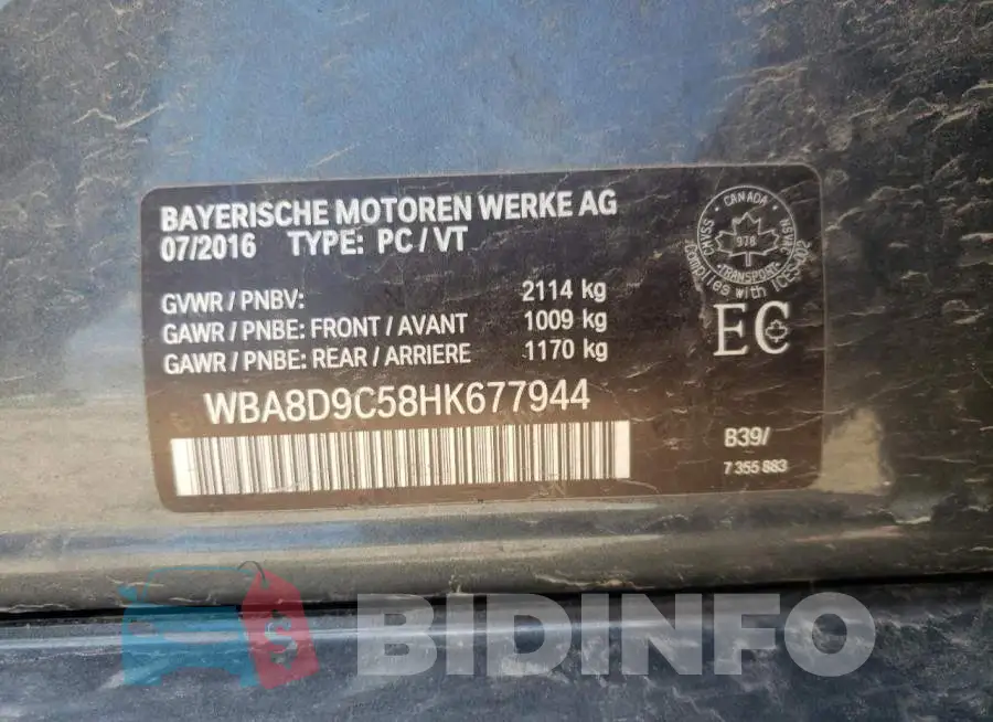 WBA8D9C58HK677944 Photo# 13