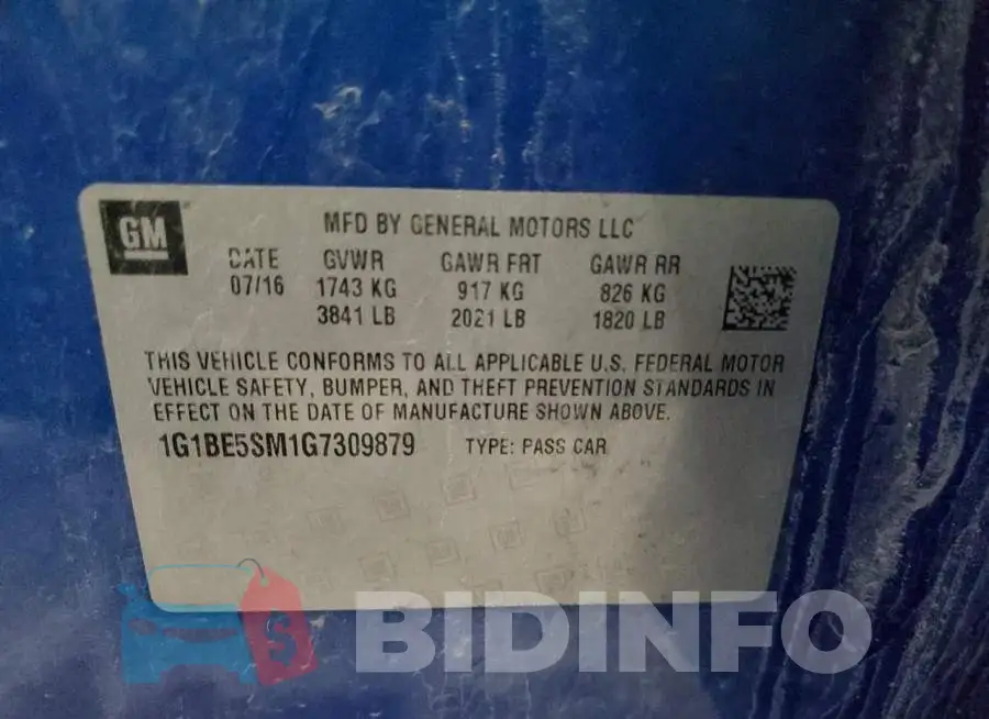 1G1BE5SM1G7309879 Photo# 12