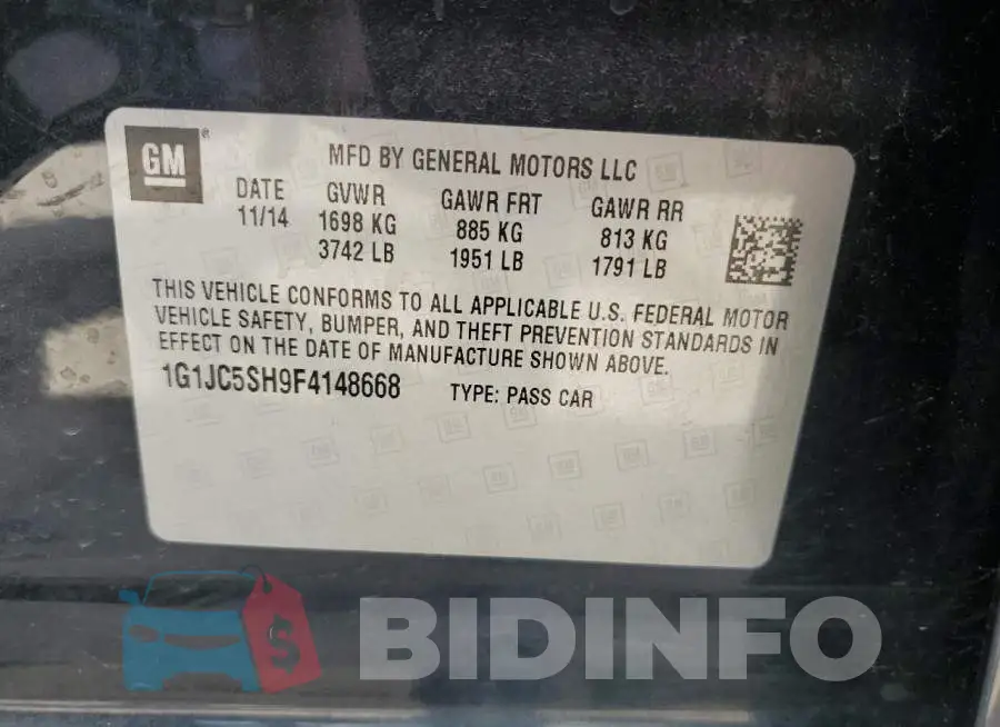 1G1JC5SH9F4148668 Photo# 12