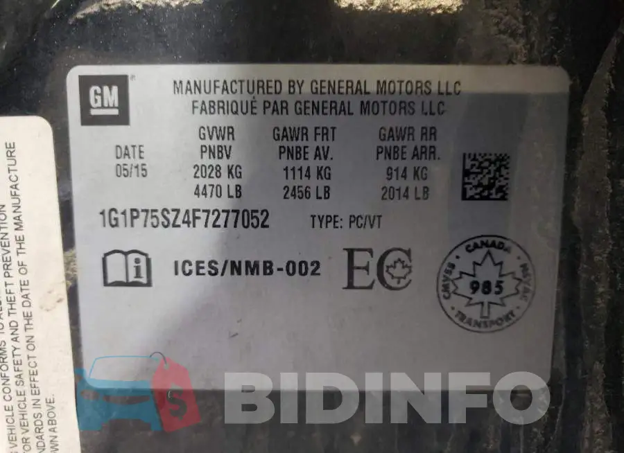 1G1P75SZ4F7277052 Photo# 12