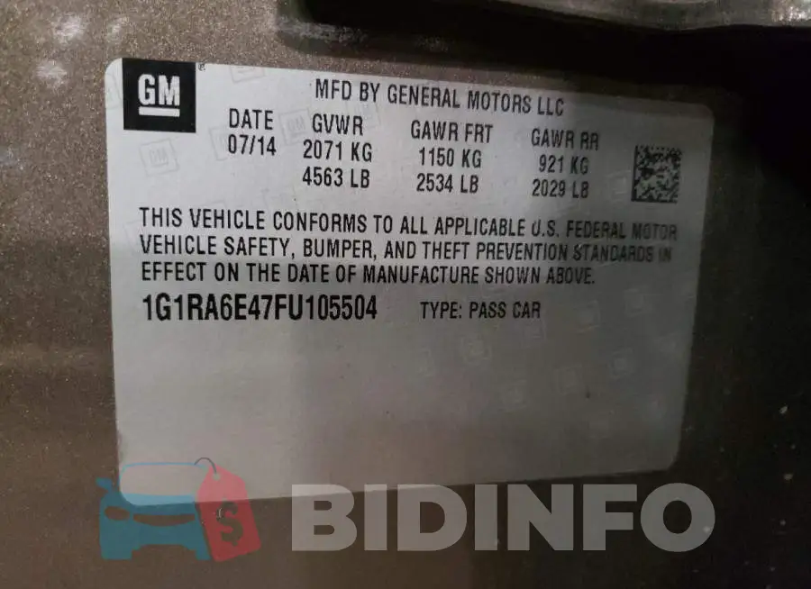 1G1RA6E47FU105504 Photo# 12