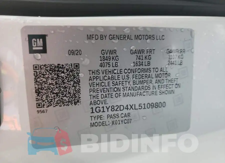1G1Y82D4XL5109800 Photo# 13