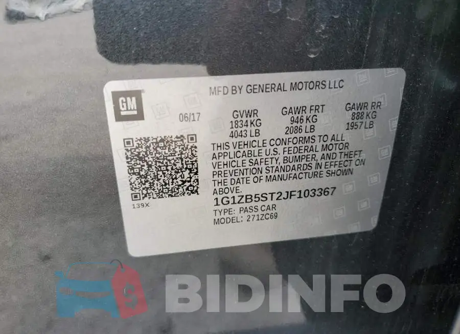 1G1ZB5ST2JF103367 Photo# 12