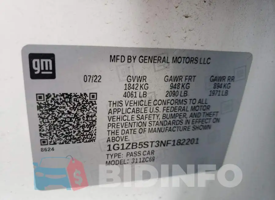 1G1ZB5ST3NF182201 Photo# 13