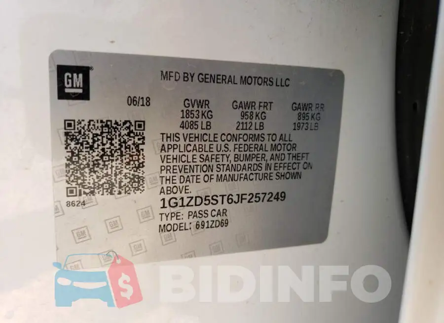 1G1ZD5ST6JF257249 Photo# 13