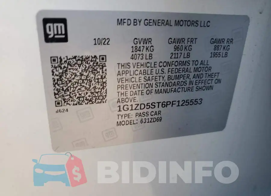 1G1ZD5ST6PF125553 Photo# 12