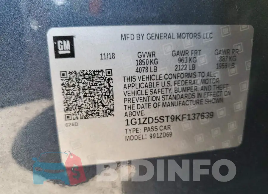 1G1ZD5ST9KF137639 Photo# 12