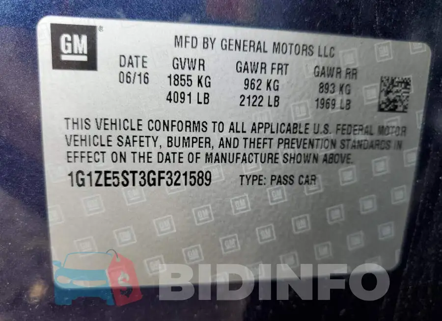 1G1ZE5ST3GF321589 Photo# 13