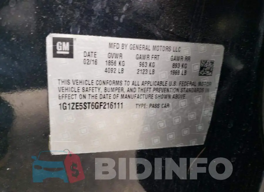 1G1ZE5ST6GF216111 Photo# 12