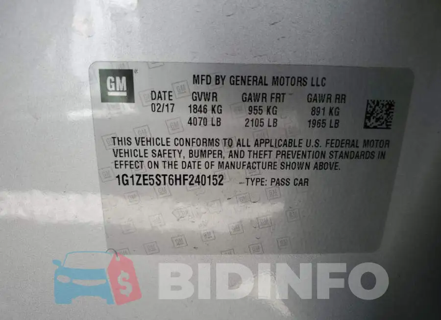 1G1ZE5ST6HF240152 Photo# 12
