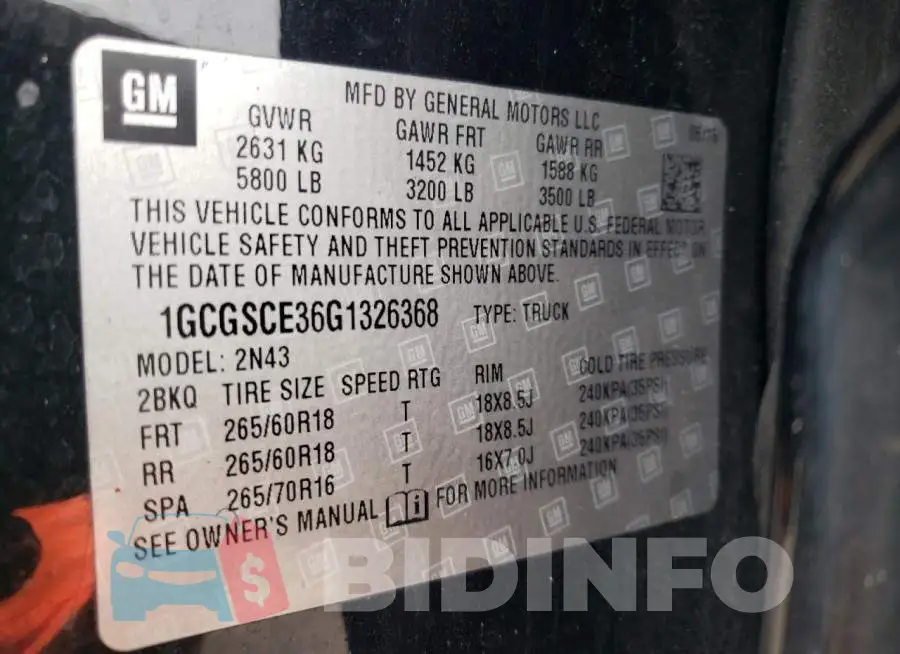 1GCGSCE36G1326368 Photo# 13