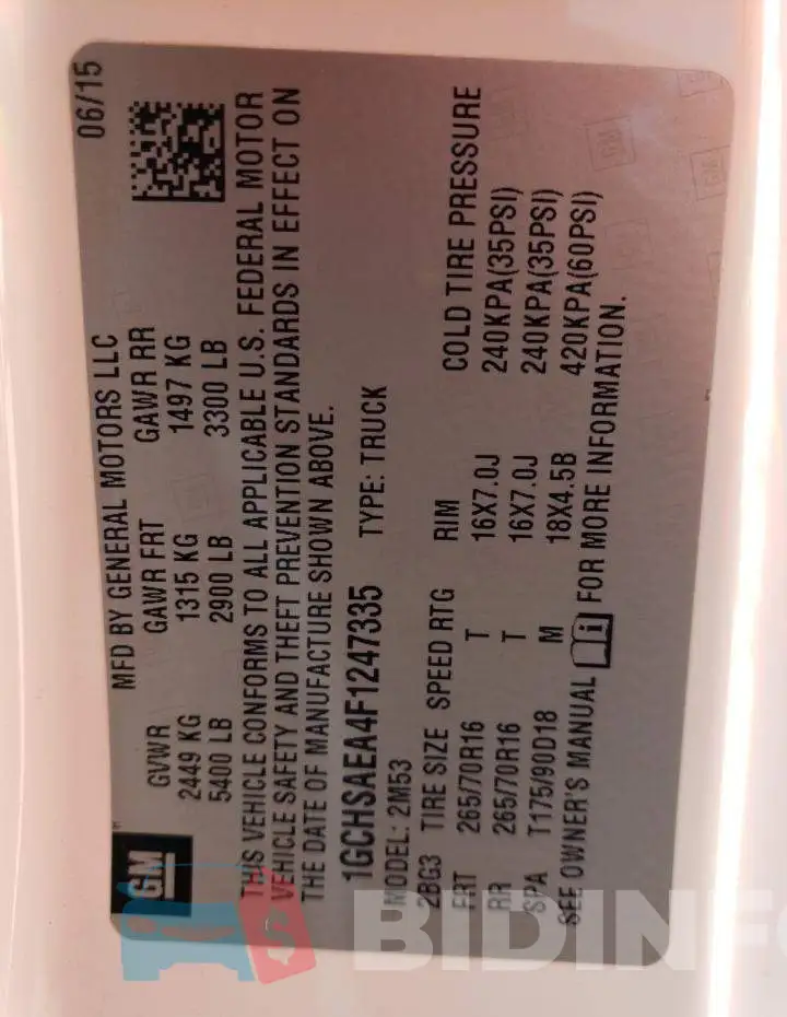 1GCHSAEA4F1247335 Photo# 12