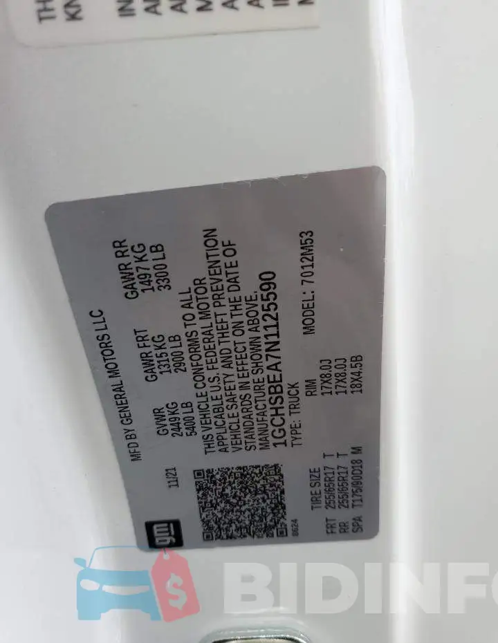 1GCHSBEA7N1125590 Photo# 12