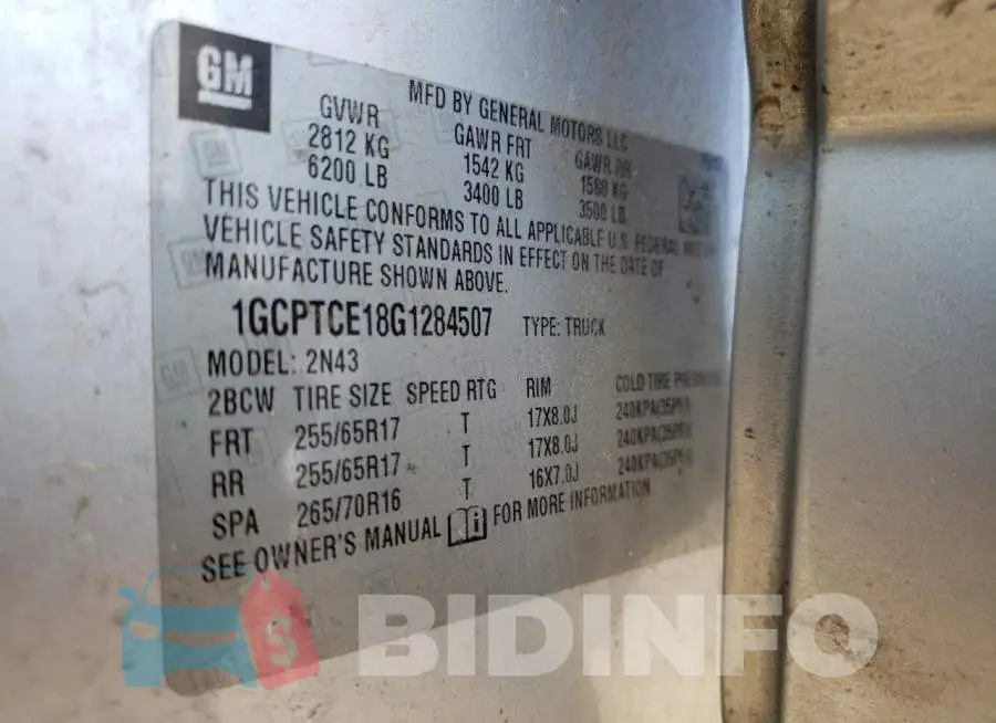 1GCPTCE18G1284507 Photo# 12