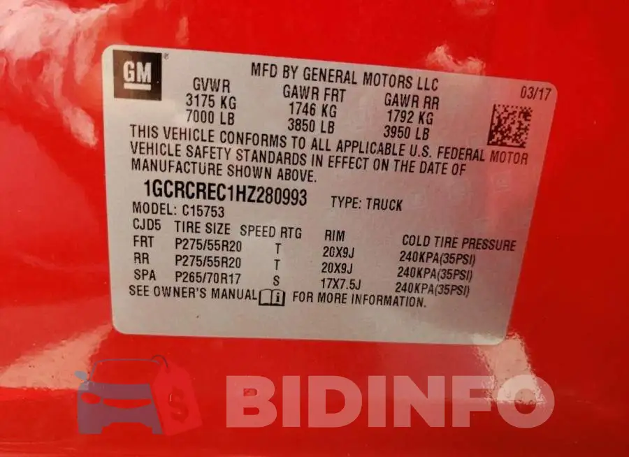 1GCRCREC1HZ280993 Photo# 12