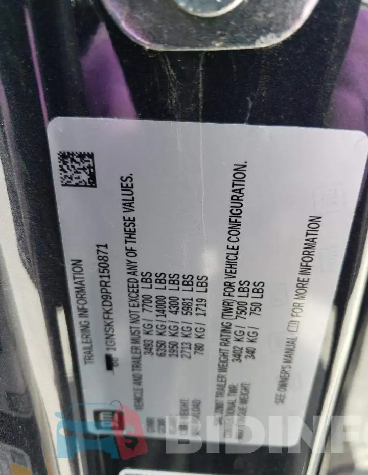 1GNSKFKD9PR150871 Photo# 14