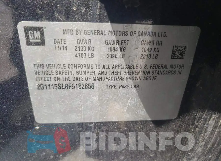 2G1115SL8F9182656 Photo# 12