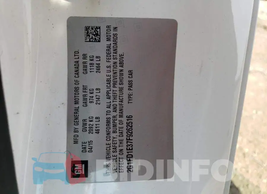 2G1FD1E37F9262516 Photo# 13