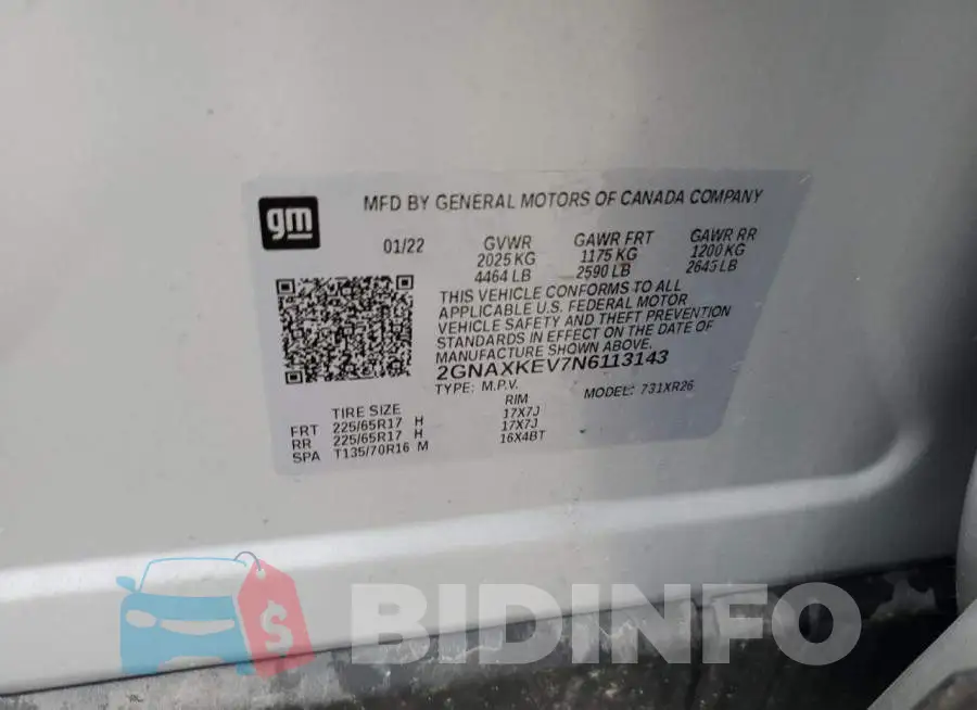 2GNAXKEV7N6113143 Photo# 12
