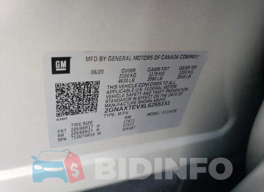 2GNAXTEVXL6255151 Photo# 13