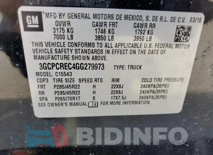 3GCPCREC4GG279973 Photo# 12