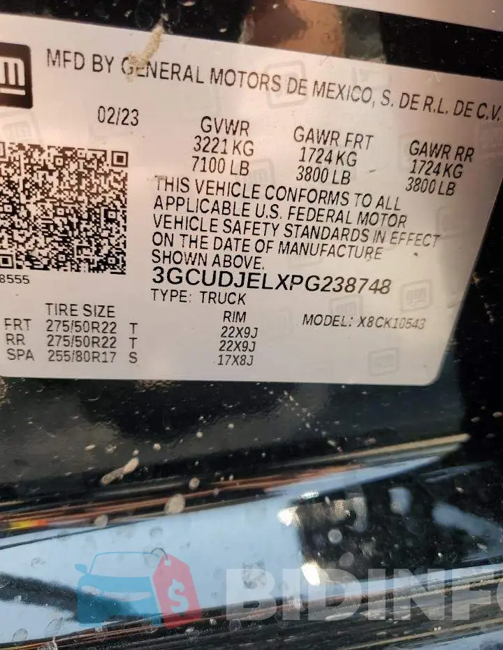 3GCUDJELXPG238748 Photo# 12