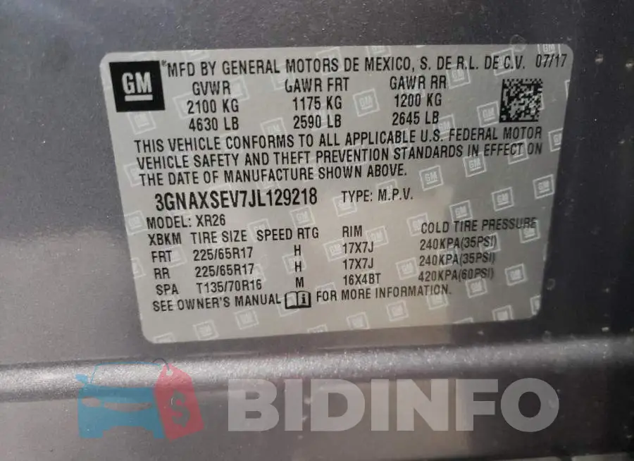 3GNAXSEV7JL129218 Photo# 13