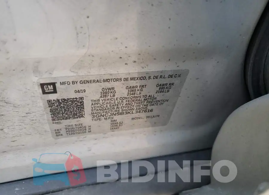 3GNCJNSB3KL347616 Photo# 12