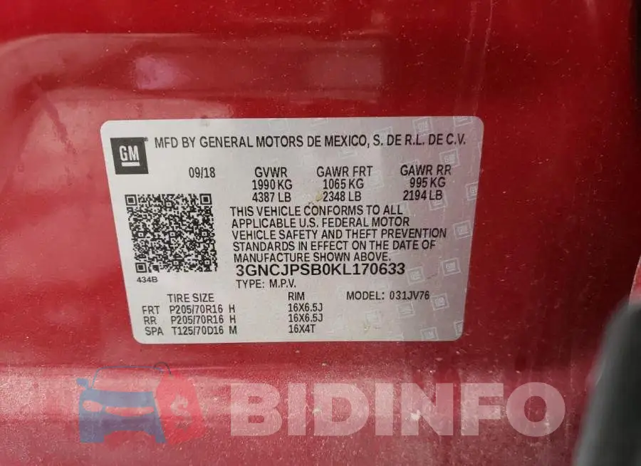 3GNCJPSB0KL170633 Photo# 13