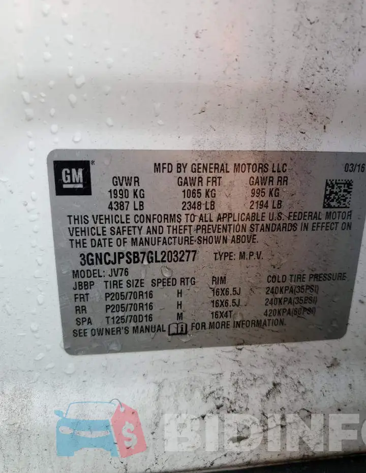 3GNCJPSB7GL203277 Photo# 13
