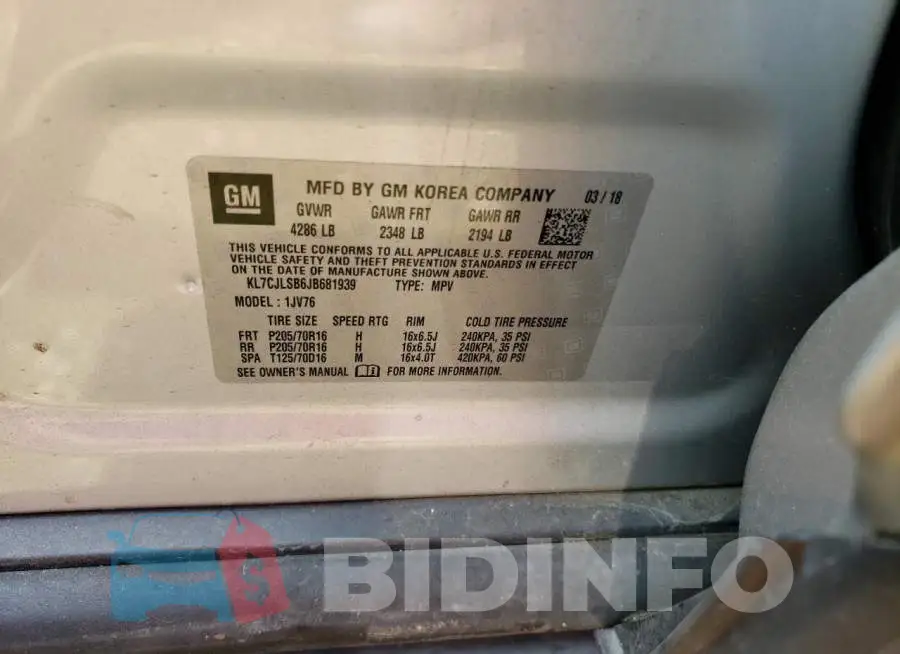 KL7CJLSB6JB681939 Photo# 14