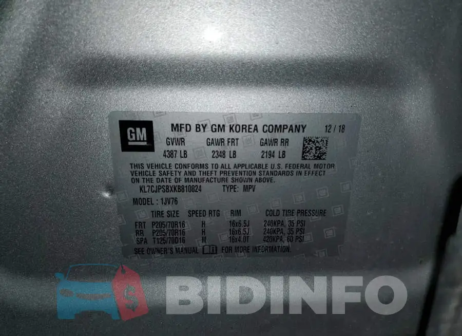 KL7CJPSBXKB810824 Photo# 14